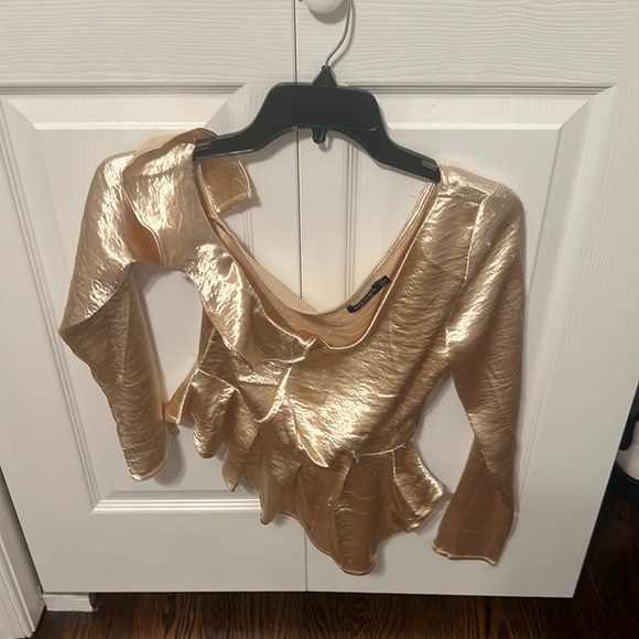 Nasty Gal Tops - Nasty Gal Champagne Blouse